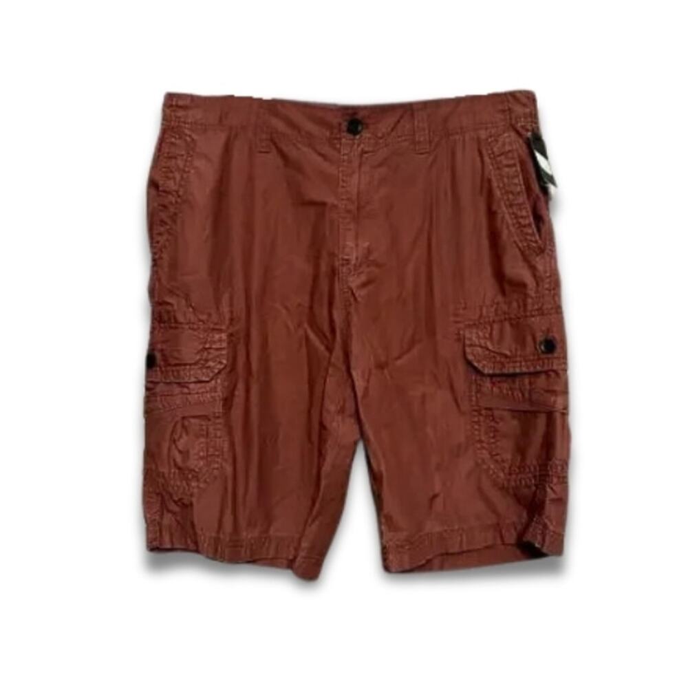 Union Cargo Shorts Knee Length Belt Loops Zipper Fly Pockets Red Clay M 40R NWT